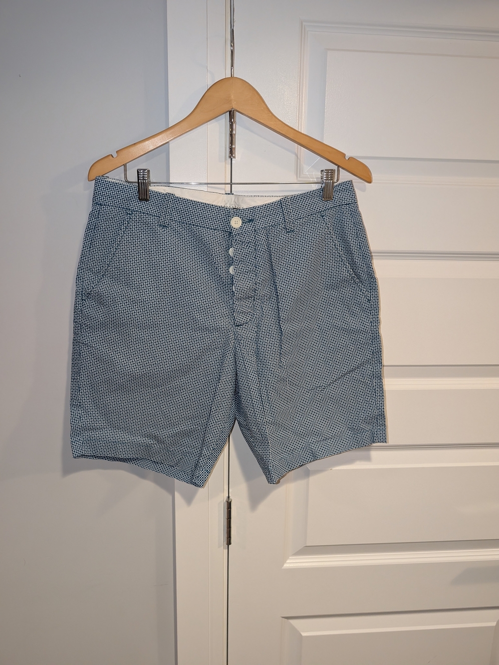 Club Monaco Light Blue Micro-Pattern Men's Shorts